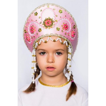 Кокошник «Алина» розовый для русских народных танцев