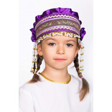 Кокошник «Инна» фиолетовый для русских народных танцев