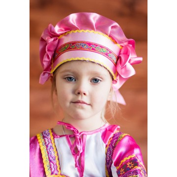 Кокошник «Настенька» розовый для русских народных танцев