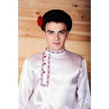 Косоворотка «Дмитрий» белая для русских народных танцев