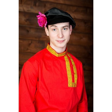 Косоворотка «Емеля» красная для русских народных танцев