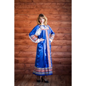 Сарафан «Алёнушка» синий для русских народных танцев