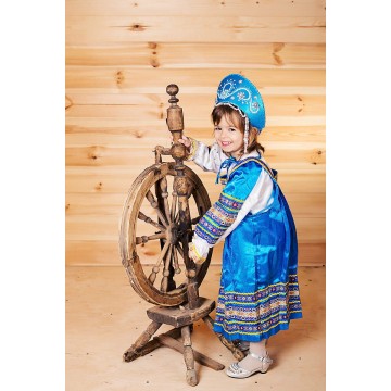 Сарафан «Алёнушка» голубой для русских народных танцев