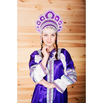 Сарафан «Алёнушка» фиолетовый для русских народных танцев
