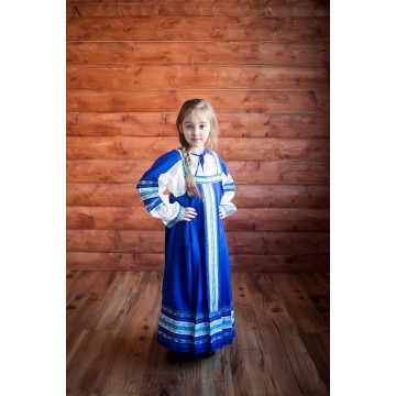 Сарафан «Дарья» синий для русских народных танцев
